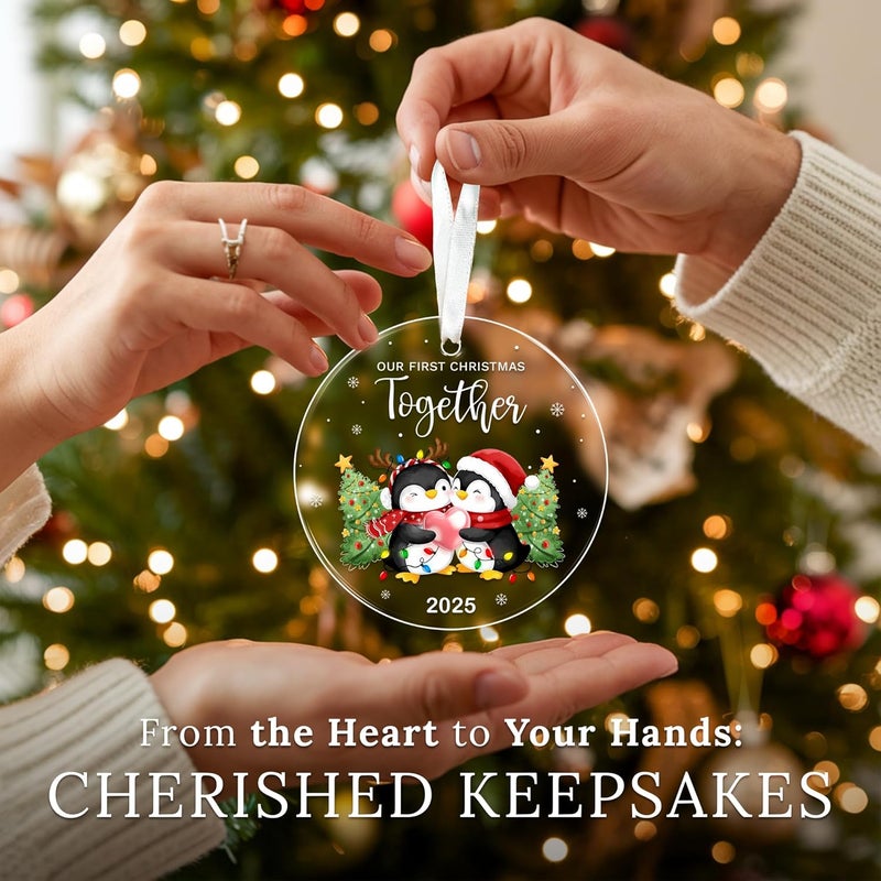 HEXMOZ First Christmas Together Ornament 2025 - Penguin Couples First Christmas Ornament - Couples Gifts for Him Her, Boyfriend Girlfriend, Married Couple Better Together Anniversary - Xmas Decoration - Image 4